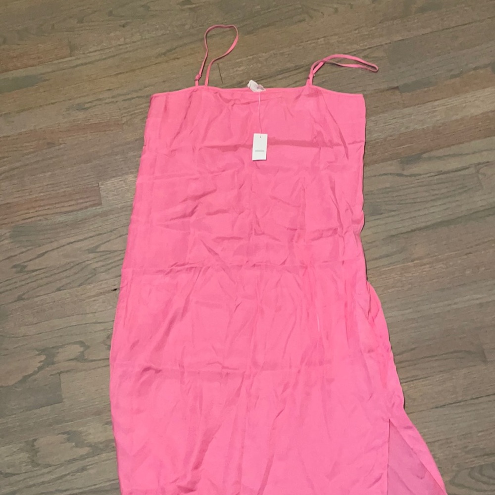 Lou & Grey pink slip dress size L NWT